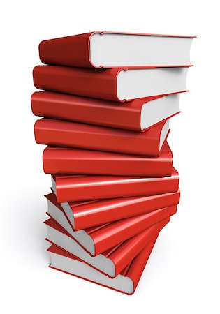 simsearch:400-04480816,k - Stack of red books on white background Photographie de stock - Aubaine LD & Abonnement, Code: 400-06915237