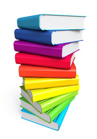 simsearch:400-04480816,k - Stack of color books on white background Photographie de stock - Aubaine LD & Abonnement, Code: 400-06915238