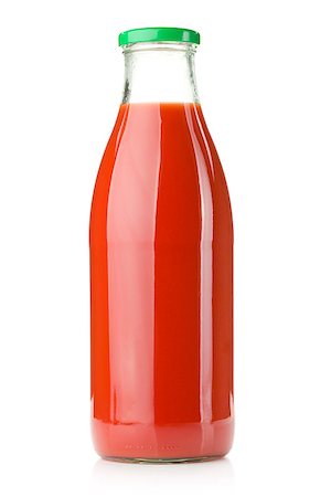 Bottle of tomato juice. Isolated on white background Stock Photo - Budget Royalty-Free & Subscription, Code: 400-06915395