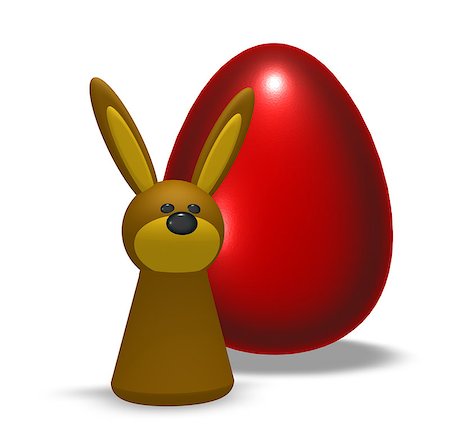 simsearch:400-06866996,k - rabbit and easter egg on white background - 3d illustration Foto de stock - Super Valor sin royalties y Suscripción, Código: 400-06916241