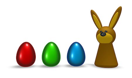 simsearch:400-06866996,k - rabbit and easter eggs on white background - 3d illustration Foto de stock - Super Valor sin royalties y Suscripción, Código: 400-06916242