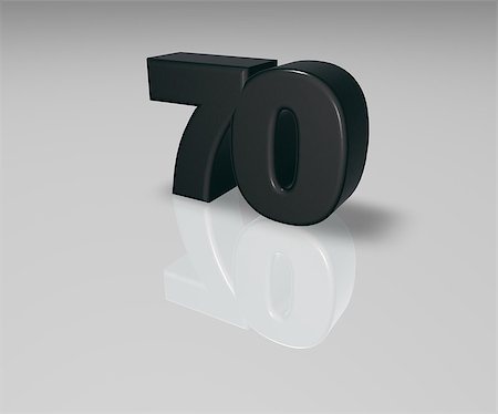 number seventy on white background - 3d illustration Stock Photo - Budget Royalty-Free & Subscription, Code: 400-06916576