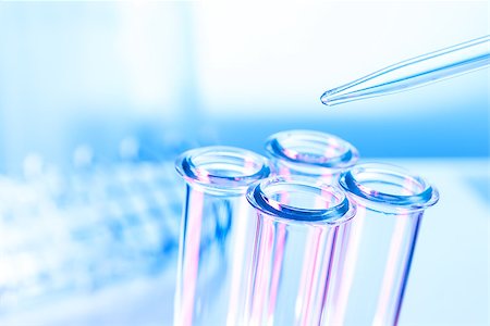 simsearch:400-07774098,k - pipette and test tube on blue Stock Photo - Budget Royalty-Free & Subscription, Code: 400-06916691