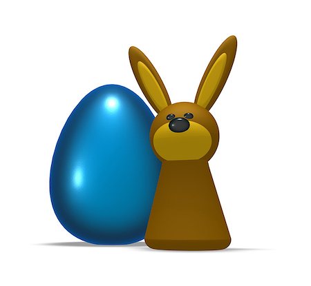 simsearch:400-06866996,k - rabbit and easter egg on white background - 3d illustration Foto de stock - Super Valor sin royalties y Suscripción, Código: 400-06916897