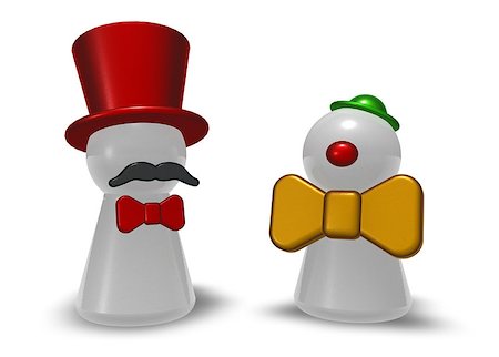 characters clown and ringmaster on white background - 3d illustration Stock Photo - Budget Royalty-Free & Subscription, Code: 400-06916892
