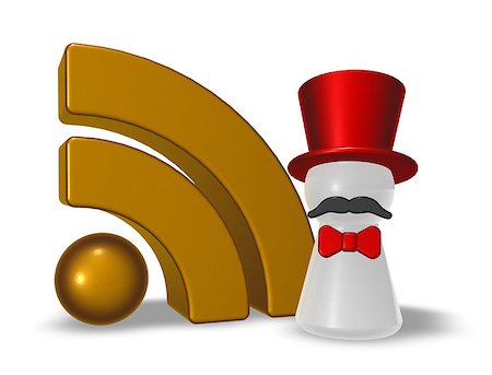 ringmaster and rss symbol on white background - 3d illustration Stock Photo - Budget Royalty-Free & Subscription, Code: 400-06916906