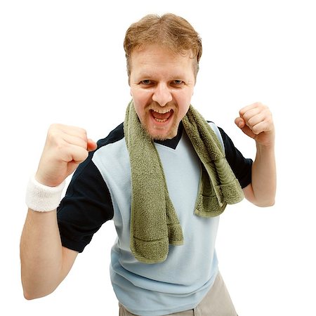 Happy, winner sportsman yeah, celebrating his success Stock Photo - Budget Royalty-Free & Subscription, Code: 400-06917103