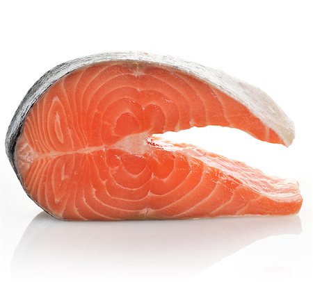 salmon pink - Slice Of A Raw Salmon On White Background Stock Photo - Budget Royalty-Free & Subscription, Code: 400-06917386