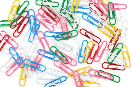 simsearch:400-09224024,k - Colored paper clips. Isolated on white Stock Photo - Budget Royalty-Free & Subscription, Code: 400-06917398