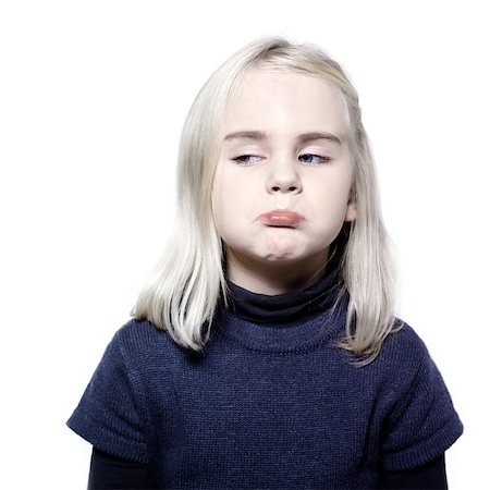 studio portrait of a caucasian cute sulk litle girl Stock Photo - Budget Royalty-Free & Subscription, Code: 400-06917787