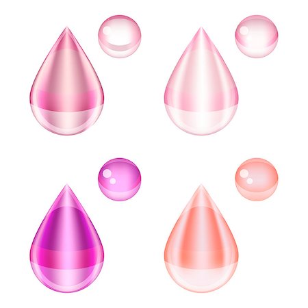 ekaterina88 (artist) - Set of four separate glamorous pink vector drops and bubbles Fotografie stock - Microstock e Abbonamento, Codice: 400-06918108