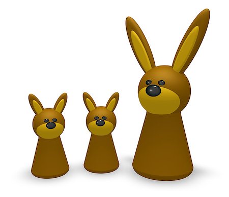 simsearch:400-06866996,k - rabbit family token on white background - 3d illustration Foto de stock - Super Valor sin royalties y Suscripción, Código: 400-06918206