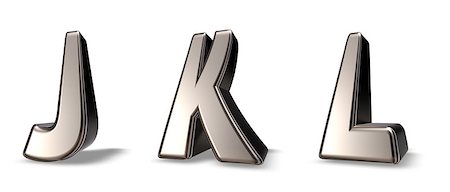 simsearch:400-04663272,k - metal letters jkl on white background - 3d illustration Foto de stock - Super Valor sin royalties y Suscripción, Código: 400-06918209