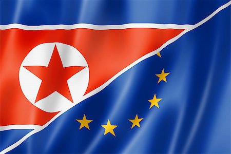 simsearch:400-06765248,k - Mixed Europe and North Korea flag, three dimensional render, illustration Foto de stock - Super Valor sin royalties y Suscripción, Código: 400-06918308