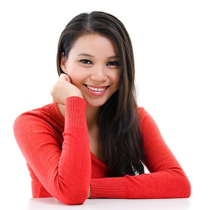 Asian woman portrait. Attractive young gorgeous female looking at camera. Beautiful mixed race Caucasian Southeast Asian woman model. Stock Photo - Budget Royalty-Free & Subscription, Code: 400-06918400