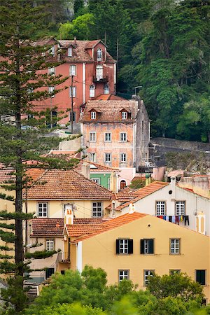 famous landmark in portugal lisbon - View of Sintra / Old european town / Portugal / Lisboa region Stock Photo - Budget Royalty-Free & Subscription, Code: 400-06918736