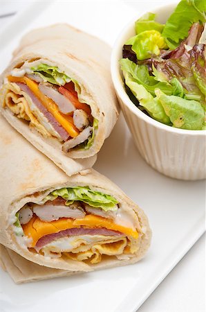 simsearch:400-04798472,k - fresh and healthy club sandwich pita bread roll Stock Photo - Budget Royalty-Free & Subscription, Code: 400-06919294