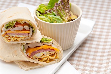 simsearch:400-04798472,k - fresh and healthy club sandwich pita bread roll Stock Photo - Budget Royalty-Free & Subscription, Code: 400-06919295