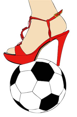 female soccer high heel picture - Women and football Stock Photo - Budget Royalty-Free & Subscription, Code: 400-06919424