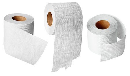 Rolls of toilet paper isolated on white background Fotografie stock - Microstock e Abbonamento, Codice: 400-06919520