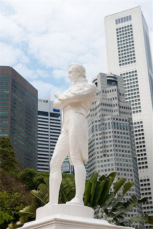 simsearch:400-07820969,k - Sir Raffles statue with modern skyscrapers on background, Singapore Stock Photo - Budget Royalty-Free & Subscription, Code: 400-06919578