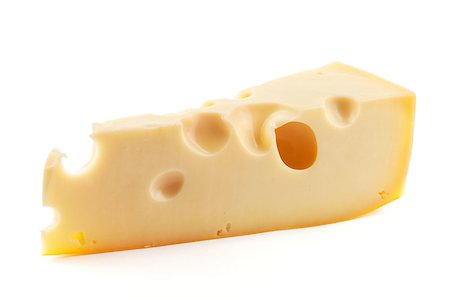 simsearch:400-06919923,k - Fresh cheese with holes. Isolated on white Stockbilder - Microstock & Abonnement, Bildnummer: 400-06919924