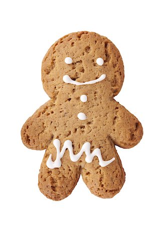 Gingerbread man cookie. Isolated on white background Stock Photo - Budget Royalty-Free & Subscription, Code: 400-06919936