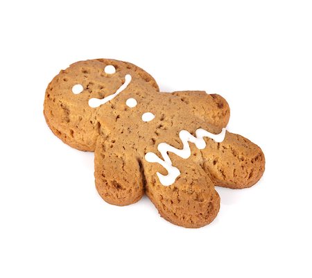 Gingerbread man cookie. Isolated on white background Stock Photo - Budget Royalty-Free & Subscription, Code: 400-06919937