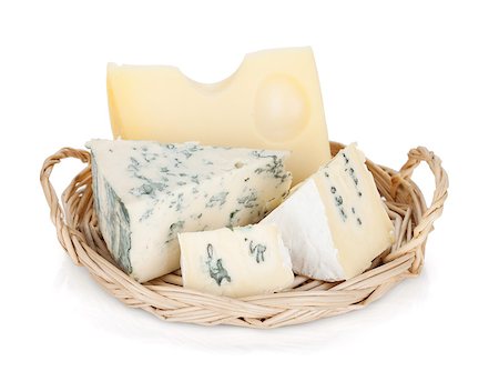 simsearch:400-06919923,k - Various types of cheeses. Isolated on a white background. Stockbilder - Microstock & Abonnement, Bildnummer: 400-06919957