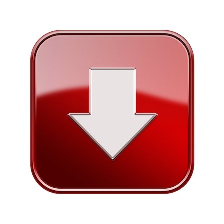 simsearch:400-08981162,k - Arrow down icon glossy red, isolated on white background Photographie de stock - Aubaine LD & Abonnement, Code: 400-06911057