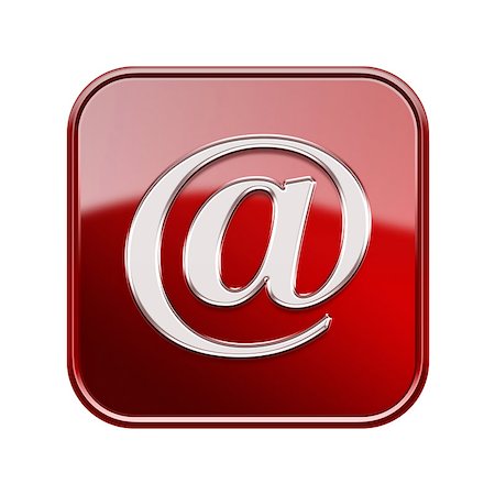 simsearch:400-07628509,k - Email symbol icon glossy red, isolated on white background Foto de stock - Royalty-Free Super Valor e Assinatura, Número: 400-06911051