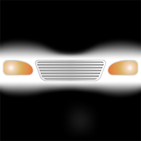 radiator grille - Abstract image of glowing headlights. The illustration on a black background. Stock Photo - Budget Royalty-Free & Subscription, Code: 400-06911087