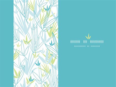 simsearch:400-07035863,k - Vector Blue bamboo branches vertical seamless decor background with hand drawn elements. Stockbilder - Microstock & Abonnement, Bildnummer: 400-06911148