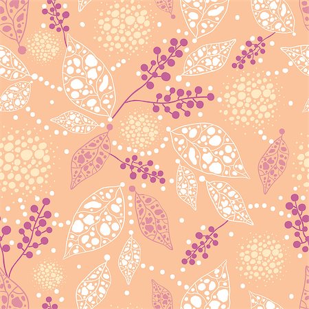 simsearch:400-09029281,k - Vector Abstract Leaves Seamless Pattern Background with textured abstract plants on beige background. Stockbilder - Microstock & Abonnement, Bildnummer: 400-06911143