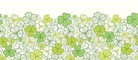 simsearch:400-06569678,k - Vector clover line art horizontal seamless pattern ornament background with hand drawn elements. Stock Photo - Budget Royalty-Free & Subscription, Code: 400-06911167