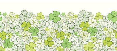 simsearch:400-07303639,k - Vector clover line art horizontal seamless pattern ornament background with hand drawn elements. Photographie de stock - Aubaine LD & Abonnement, Code: 400-06911167