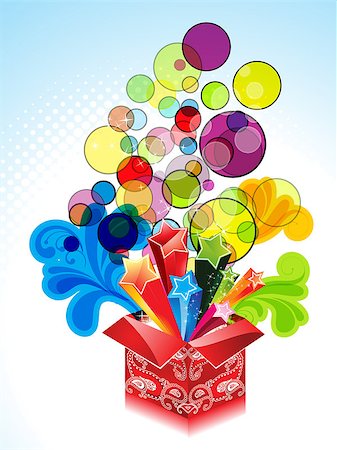 simsearch:400-09116224,k - abstract explode magic box with floral vector illustration Fotografie stock - Microstock e Abbonamento, Codice: 400-06911225