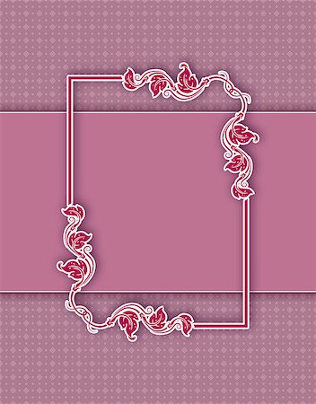 Vector template frame design for greeting card, banner, invitation, menu, cover. In vintage style. EPS 10. Stock Photo - Budget Royalty-Free & Subscription, Code: 400-06911500