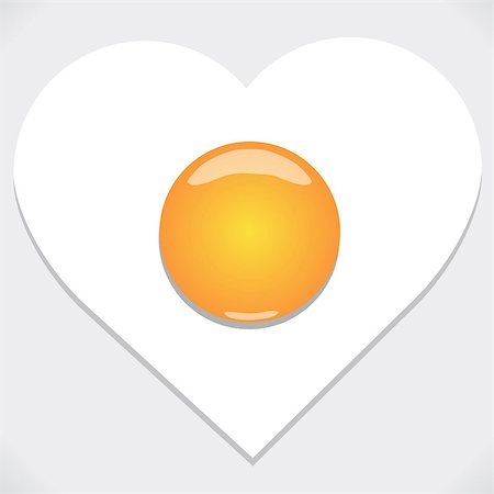 Heart shape from fried egg. Also available as a Vector in Adobe illustrator EPS format, compressed in a zip file. The vector version be scaled to any size without loss of quality. Stock Photo - Budget Royalty-Free & Subscription, Code: 400-06911602