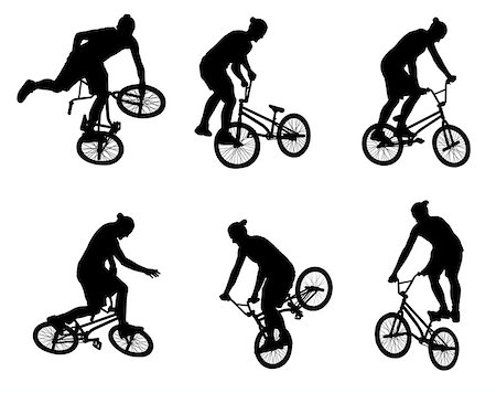 simsearch:400-07952901,k - stunt bicyclist silhouettes - vector Foto de stock - Super Valor sin royalties y Suscripción, Código: 400-06911642