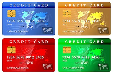 simsearch:400-07308715,k - 4 color credit or debit card design template. Vector illustration Stock Photo - Budget Royalty-Free & Subscription, Code: 400-06911762