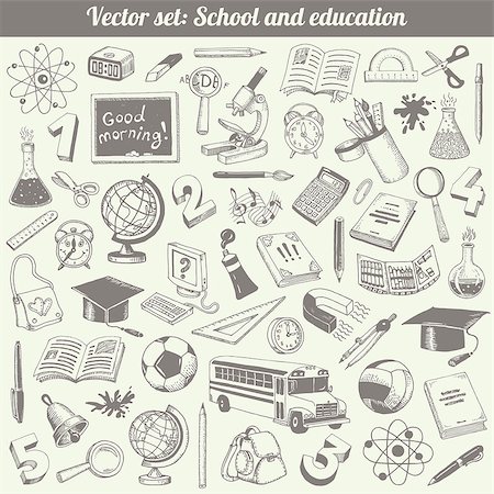 sketchy - School And Education Doodles Collection Vector Stock Photo - Budget Royalty-Free & Subscription, Code: 400-06911889