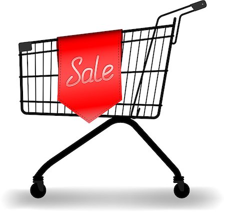 simsearch:400-08554585,k - vector shopping trolleys and sale sign, gradient mesh used for shadow Stock Photo - Budget Royalty-Free & Subscription, Code: 400-06911907