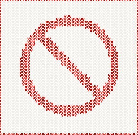 Knitted Vector illustration of Stop sign Stock Photo - Budget Royalty-Free & Subscription, Code: 400-06912090