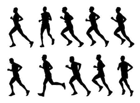 10 high quality marathon runners silhouettes - vector Stockbilder - Microstock & Abonnement, Bildnummer: 400-06912124