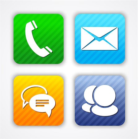 simsearch:400-04106245,k - Communication app icons and web elements. Vector illustration Stock Photo - Budget Royalty-Free & Subscription, Code: 400-06912127