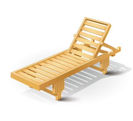 wooden beach bed vector illustration isolated on white background EPS10. Transparent objects and opacity masks used for shadows and lights drawing Stock Photo - Budget Royalty-Free & Subscription, Code: 400-06912298