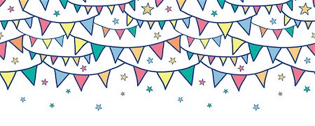 simsearch:400-06694470,k - Vector colorful doodle bunting flags horizontal seamless pattern background with hand drawn elements Stock Photo - Budget Royalty-Free & Subscription, Code: 400-06912550