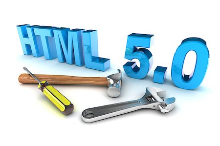 A Colourful 3d Rendered HTML 5 Tools Concept Illustration Foto de stock - Super Valor sin royalties y Suscripción, Código: 400-06913276