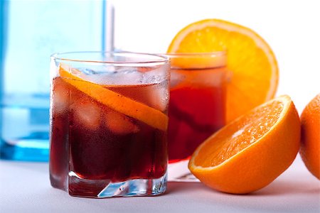 Americano and Negroni cocktails with orange Stock Photo - Budget Royalty-Free & Subscription, Code: 400-06913328